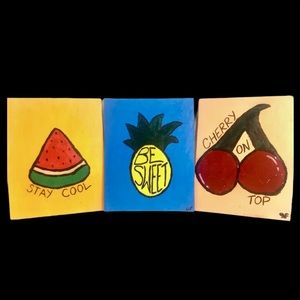 Lot of 3 “Fruits Of Summer” Artworks 8x10 unFramed